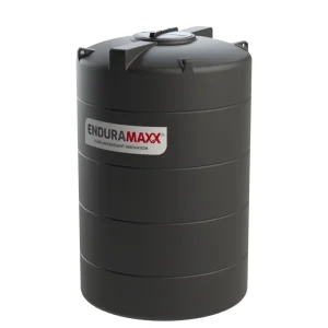 1500 Litre vertical water tank in black with enduramaxx logo across the front
